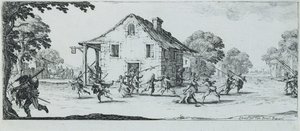 Scene for plyndring, 1633 av Jacques Callot