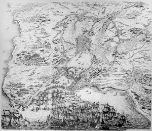 Beleiring av La Rochelle av Jacques Callot