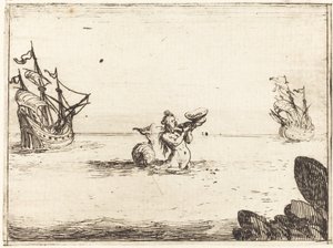 Sirene mellom to skip av Jacques Callot