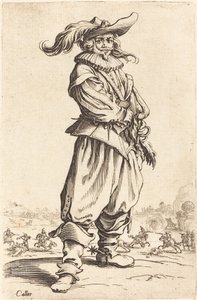 Soldat med fjærhatt, ca. 16201623. av Jacques Callot