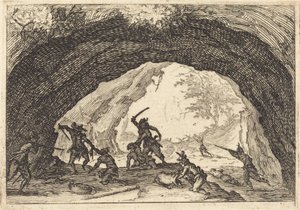 Soldater angriper ranere av Jacques Callot