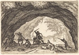 Soldater som angriper ranere av Jacques Callot