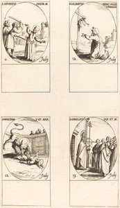 St. Rikelig; St. Galbertus; St. Marciana; St. Anacletus av Jacques Callot