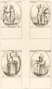 St. Agatha; St. Dorothy; St. Romuald av Ravenna; St. Paul, biskop av Verdun av Jacques Callot