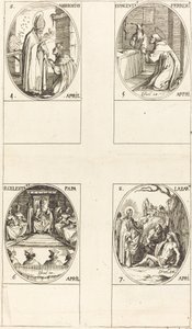 St. Ambrosius; St. Vincent Ferrer; St. Celestin; St. Lasarus av Jacques Callot