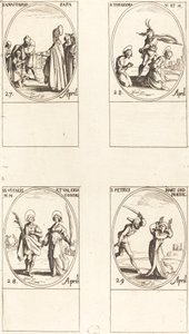 St. Anastasius, St. Theodora, St. Vitalis og Valeria, St. Peter Martyr. av Jacques Callot