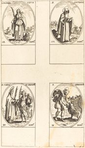 St. Anthony; St. Prisca; St. Germanicus; Sts. Fabian og Sebastian av Jacques Callot