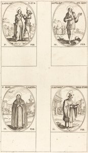 St. Apollonia; St. Guillaume; St. Scholastica; St. Saturnin av Jacques Callot