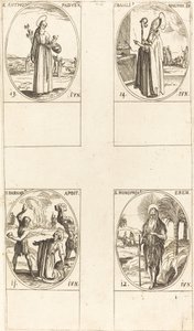St. Barnabas, apostel; St. Honofrius; St. Antonius av Padua; St. Basil den store av Jacques Callot