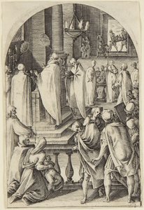 Den hellige Basilios feirer messens offer av Jacques Callot
