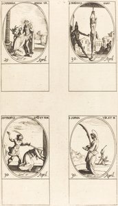 St. Catharine av Siena; St. Marian; St. Eutropius; St. Sophia av Jacques Callot