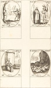 St. Christina; St. Jakob, apostel og St. Christopher; St. Anne; Seven Sleepers of E av Jacques Callot