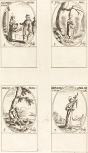 St. Elizabeth av Portugal; St. Zoe; St. Jesaja, profet; St. Edelburge av Jacques Callot