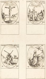 St. Eulalia; St. Fusca og Maura; St. Valentine; St. Anthony av Jacques Callot