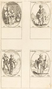St. Felix; St. Josef av Arimatea; St. Polycarpe; St. Mattias, apostel av Jacques Callot