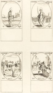 St. Ferreolus, St. januar, St. Eustace og hans barn, Sts. Fausta og Evelasius. av Jacques Callot
