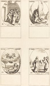 St. Frederick; St. Arsenius, Eremitt; St. Elias, profet; St. Josef den Rettferdige av Jacques Callot