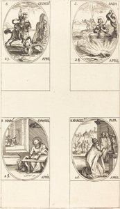 St. George; St. Sabas; St. Markus, evangelist; St. Marcellin av Jacques Callot