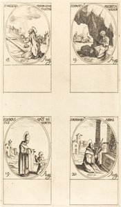 St. Helen, St. Donatus, St. Ludovicus, Biskop, St. Bernard. av Jacques Callot