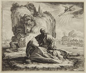 Sankt Johannes på øya Patmos av Jacques Callot