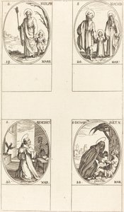 St. Joseph; St. Joachim; St. Benedict, Abbed; St. Catharine av Sverige av Jacques Callot