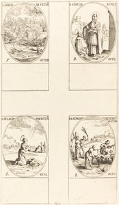 St. Mary of Victory, St. Simeon, Profeten, St. Pelagia, St. Reparata og Benedicta. av Jacques Callot