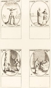 St. Medard; St. Calliopa; Sts. Primus og Felician; St. Margaret av Skottland av Jacques Callot