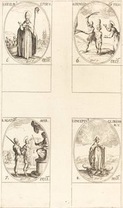 St. Nicholas; St. Dionisia og sønn; St. Agatha; Unnfangelse av jomfruen av Jacques Callot