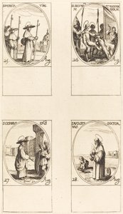 St. Patricia, Sts. Secundus og Alexander, St. Caesarius, St. Augustin av Jacques Callot