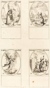 St. Patrick; St. Gertrude; St. Gabriel, erkeengel; St. Edward av Jacques Callot