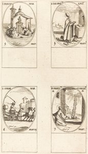 St. Phocas; St. Theophilus; St. Conon; Hellige Perpetua og Felicity av Jacques Callot