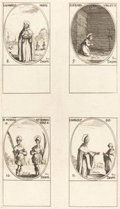 St. Romaricus; St. Leocadia; Sts. Mennas og Hermogenes; St. Damasus av Jacques Callot