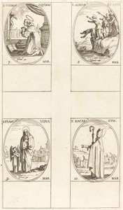 St. Thomas Aquin; St. Adrian og ledsagere; St. Frances; St. Macari av Jacques Callot