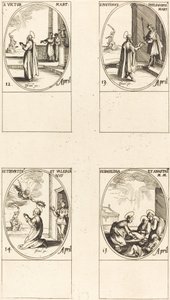 St. Victor; St. Justin; Hellige Tiburtius og Valerian; Hellige Basilissa og Anastasia av Jacques Callot