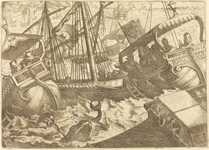 Storm utenfor kysten av Barcelona av Jacques Callot