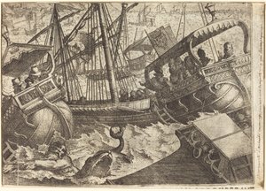 Storm utenfor kysten av Barcelona [recto] av Jacques Callot