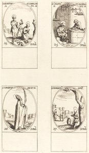 Sts. Chrysanthus og Daria; Sts. Crispin og Crispinian; St. Evaristus; St. Frumentius av Jacques Callot