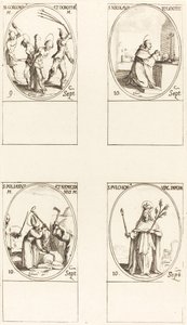 Hellige Gorgonius og Dorothy, St. Nicholas av Tolentino, St. Polianus & Nemesian, St. Pul. av Jacques Callot