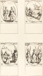 Hellige Nicostratus og Antiochus; St. Julia; St. Ønske; Hellige Susanna, Palladia, an av Jacques Callot