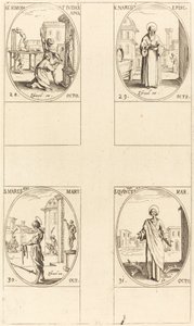 Sts. Simon og Judas, apostler; St. Narcissus; St. Marcellus; St. Quintin av Jacques Callot