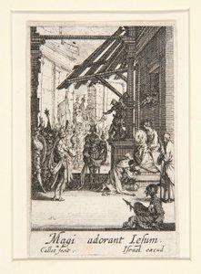 The Adoration of the Magi, no. 8 fra The Life of the Virgin av Jacques Callot
