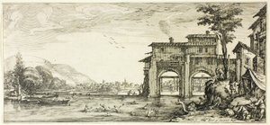 The Bathers, fra forskjellige scener designet i Firenze av Jacques Callot