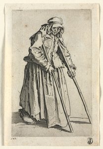 The Beggars: Beggar Woman on Crutches , ca. 1623. av Jacques Callot