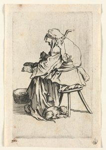 The Beggars: Old Woman and Cats , ca. 1623. av Jacques Callot