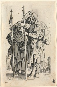 The Beggars: The Two Pilgrims, ca. 1623. av Jacques Callot