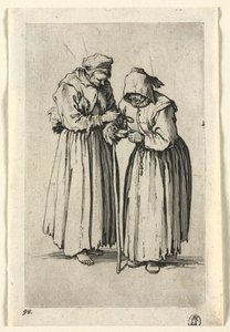 Tiggerne: To tiggerkvinner, ca. 1623. av Jacques Callot