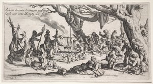 The Bohemians: The Stopping Place: The Feast of the Bohemians, ca. 1621-1625. av Jacques Callot