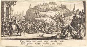 Bæringen av korset av Jacques Callot