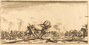 Kavalerikampen med pistoler, ca. 16321634. av Jacques Callot