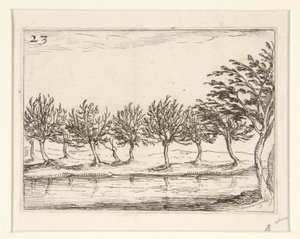 Søylene ved vannets kant - nr. 23 fra serien av Jacques Callot